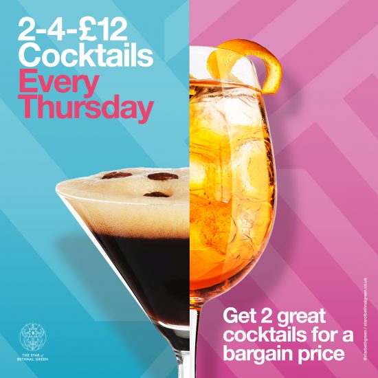 Thursday 2-4-£12 Cocktails